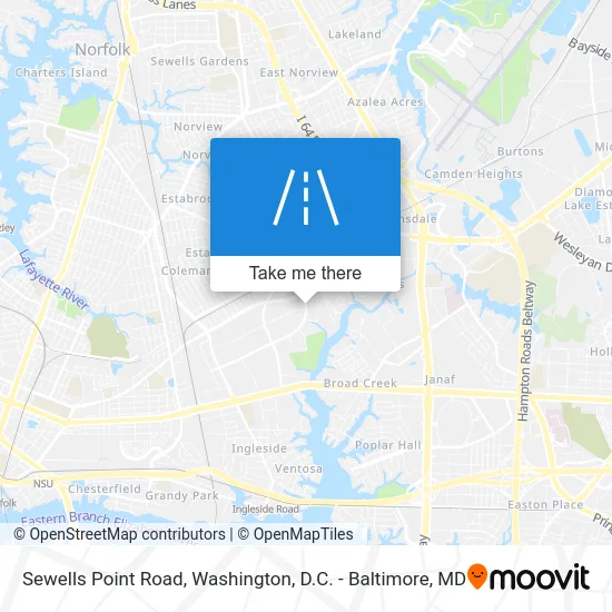 Sewells Point Road map