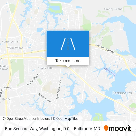 Bon Secours Way map