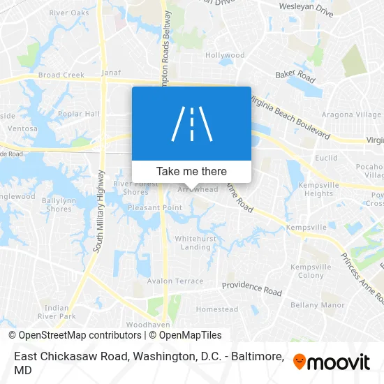 East Chickasaw Road map