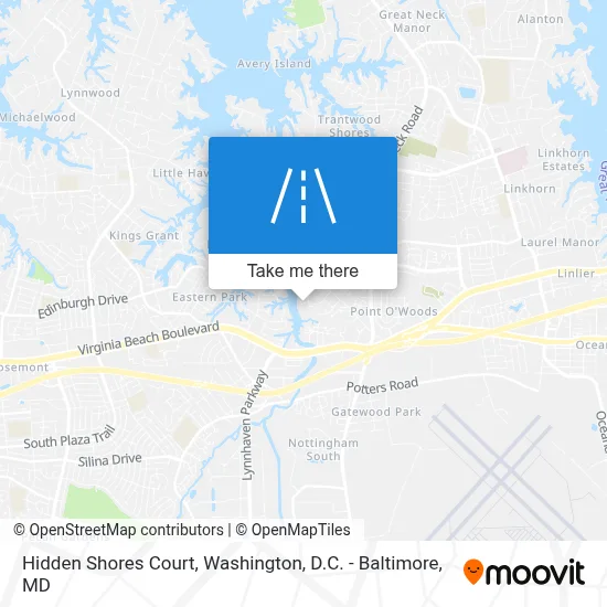 Hidden Shores Court map