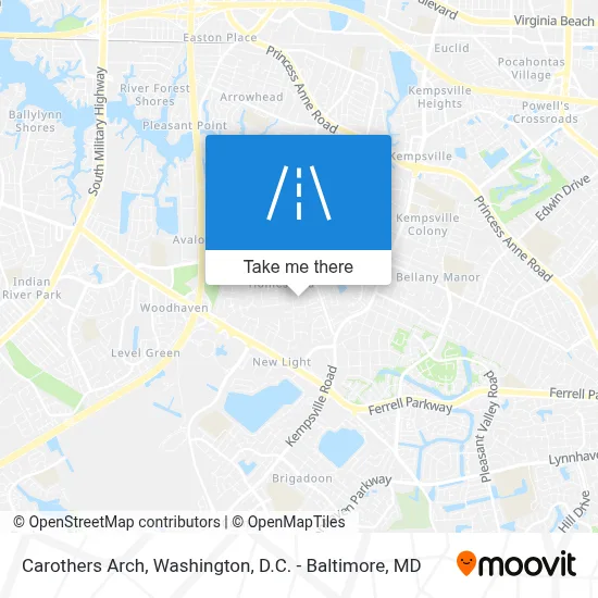 Carothers Arch map
