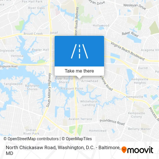 North Chickasaw Road map