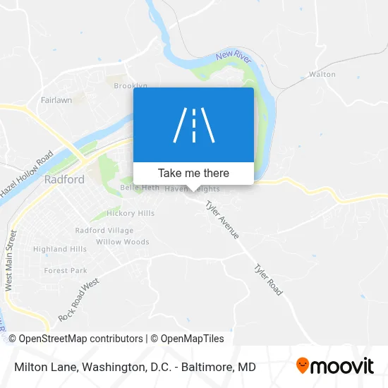 Milton Lane map