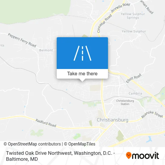 Twisted Oak Drive Northwest map