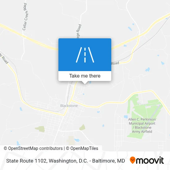 State Route 1102 map