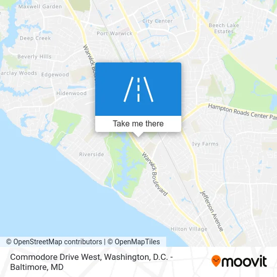 Commodore Drive West map
