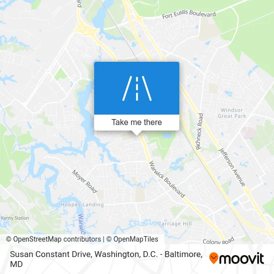 Susan Constant Drive map