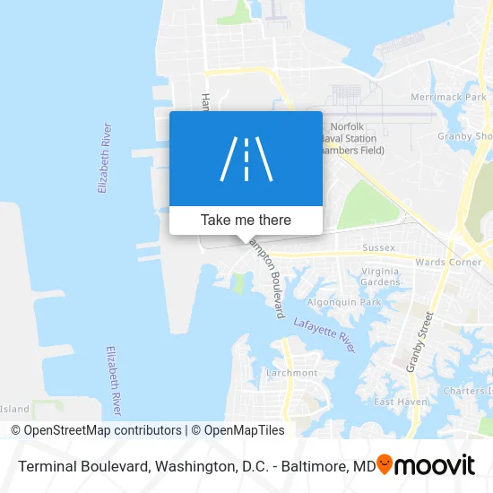 Terminal Boulevard map
