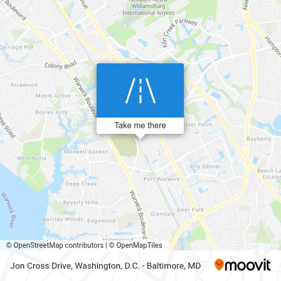 Jon Cross Drive map