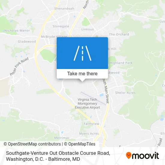 Southgate-Venture Out Obstacle Course Road map