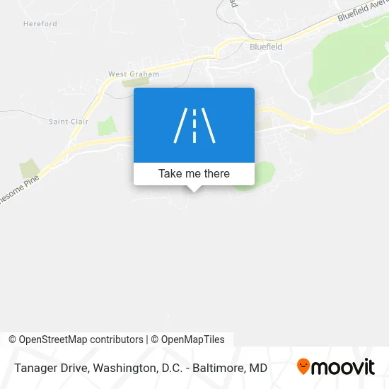 Tanager Drive map