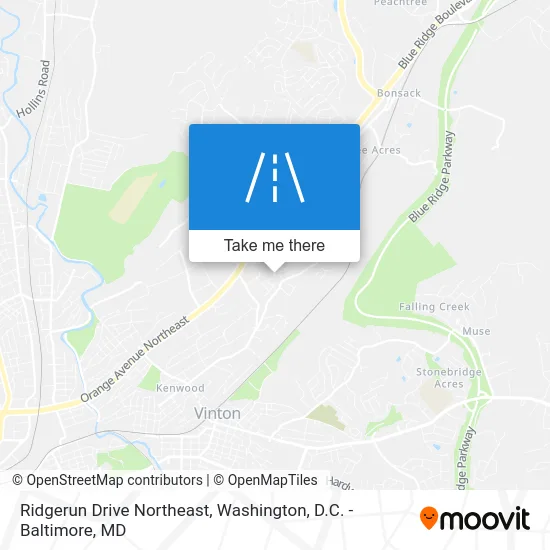 Ridgerun Drive Northeast map