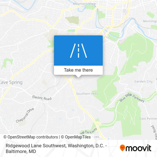 Ridgewood Lane Southwest map