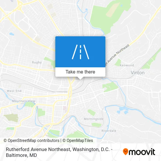 Rutherford Avenue Northeast map