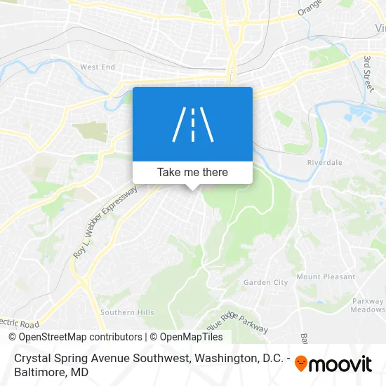 Crystal Spring Avenue Southwest map