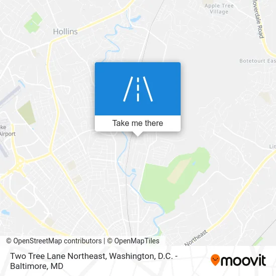Two Tree Lane Northeast map