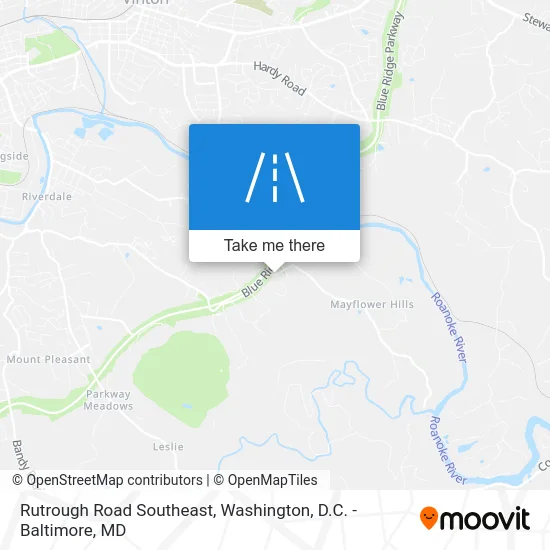 Rutrough Road Southeast map