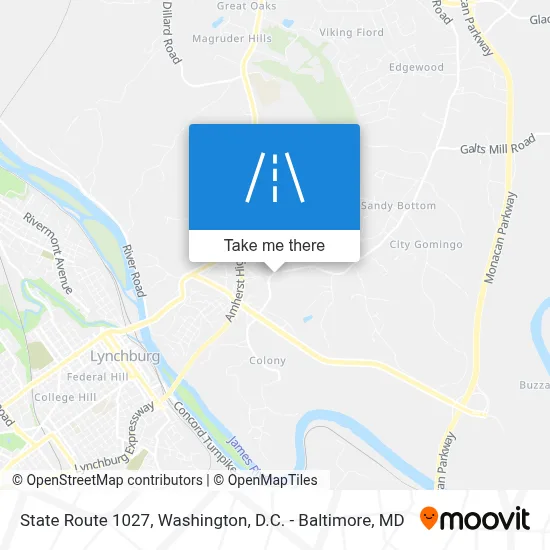 State Route 1027 map