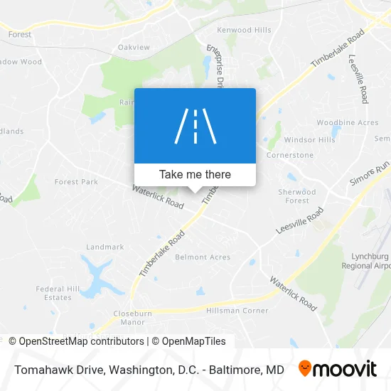 Tomahawk Drive map