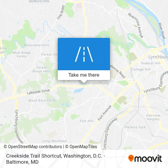 Creekside Trail Shortcut map