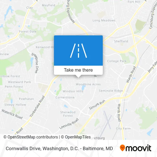 Cornwallis Drive map