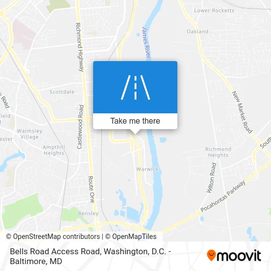 Bells Road Access Road map