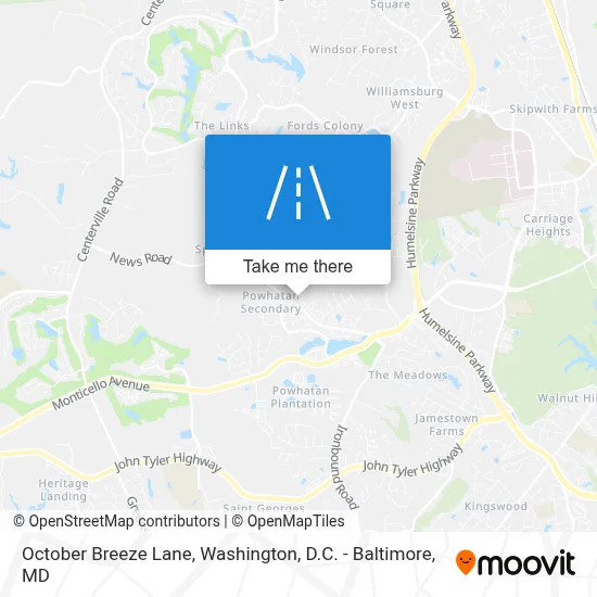 October Breeze Lane map