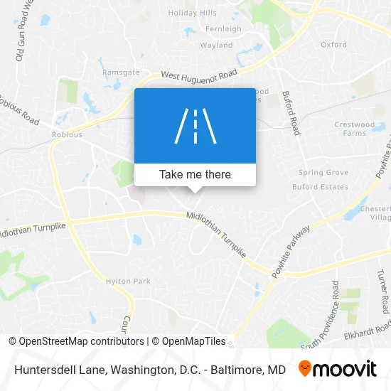 Huntersdell Lane map