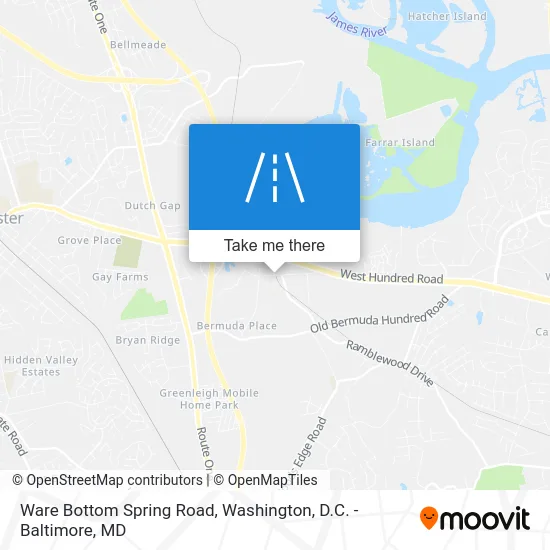 Ware Bottom Spring Road map