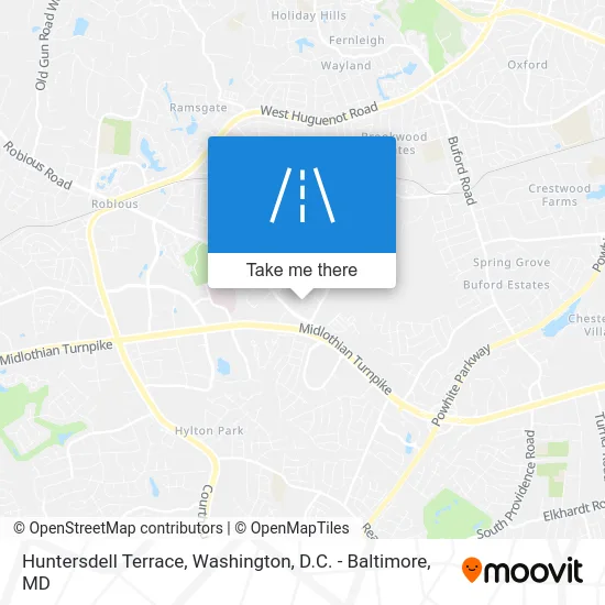 Huntersdell Terrace map