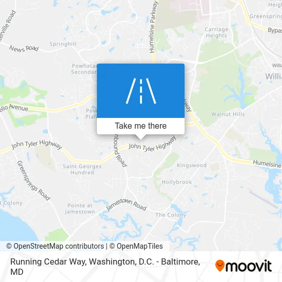 Running Cedar Way map