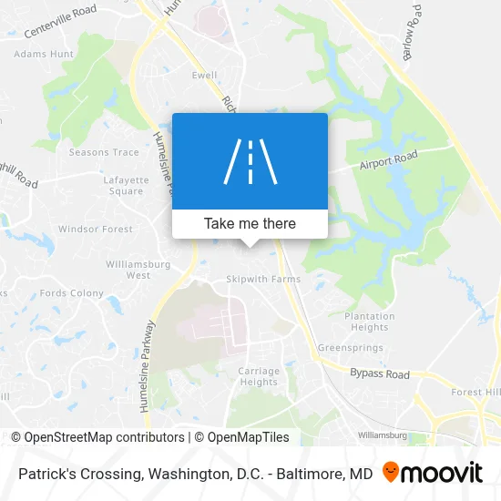 Patrick's Crossing map