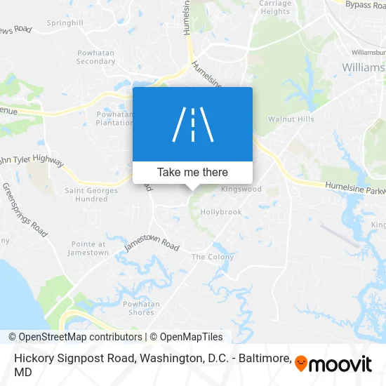 Hickory Signpost Road map