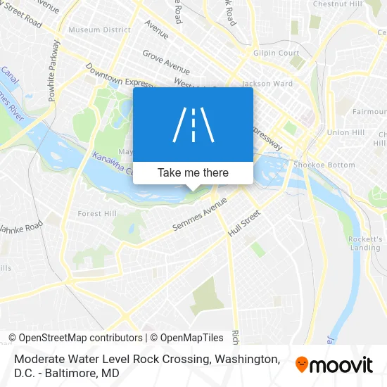 Moderate Water Level Rock Crossing map