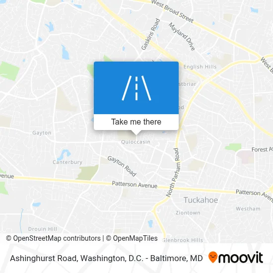 Ashinghurst Road map