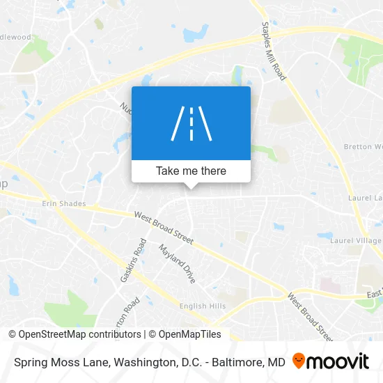 Spring Moss Lane map