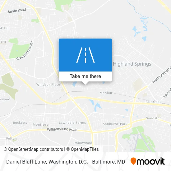 Daniel Bluff Lane map