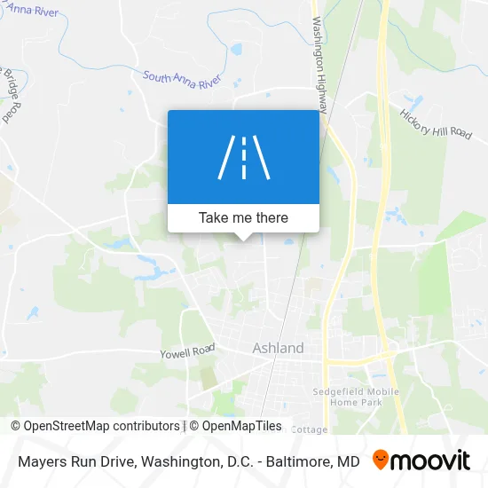 Mayers Run Drive map