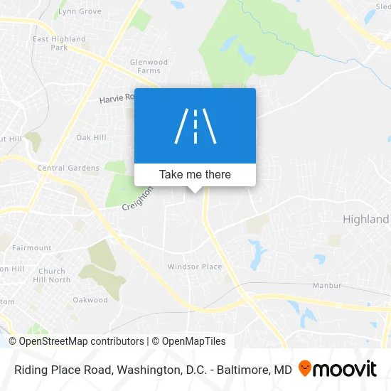 Riding Place Road map