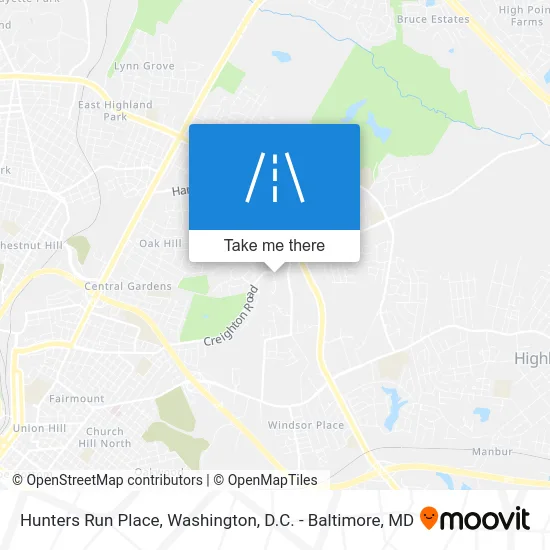 Hunters Run Place map