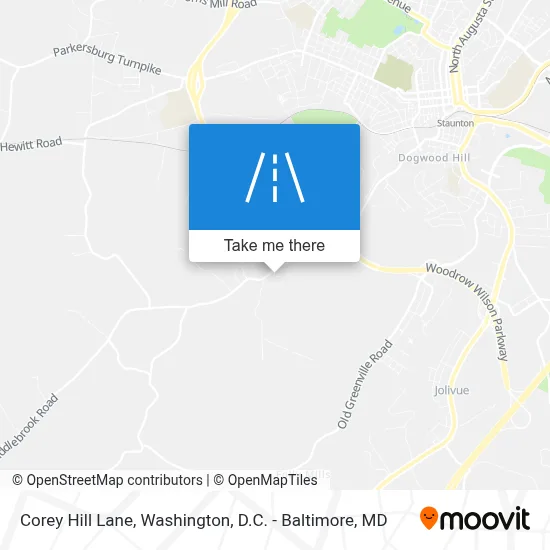 Corey Hill Lane map