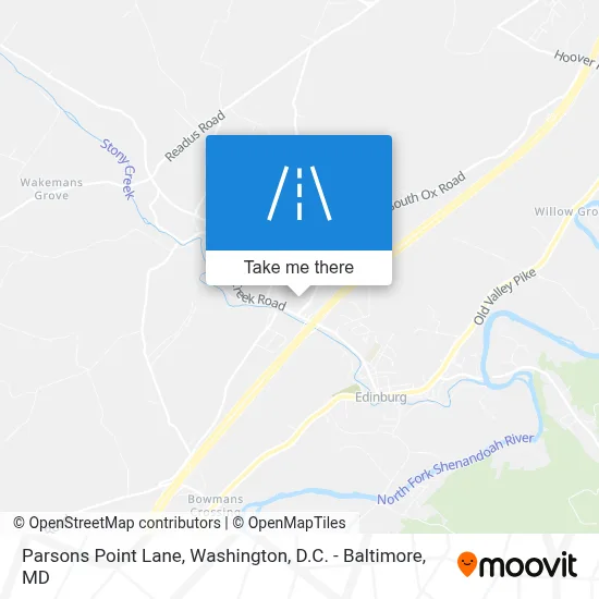 Parsons Point Lane map
