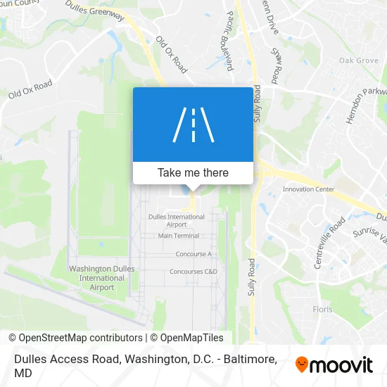 Dulles Access Road map