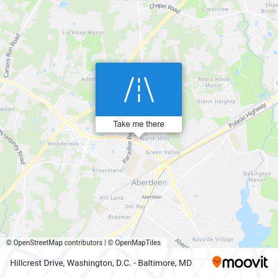 Hillcrest Drive map