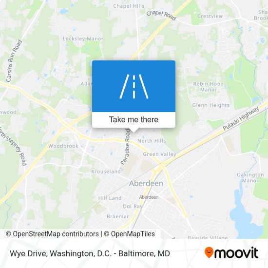 Wye Drive map