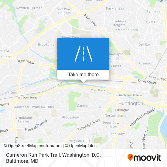 Mapa de Cameron Run Park Trail