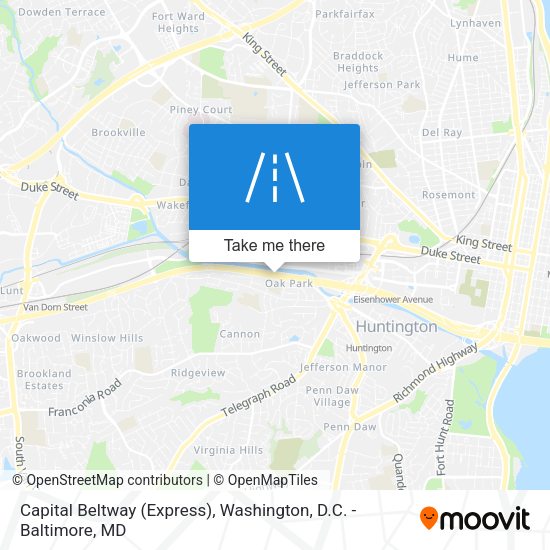 Capital Beltway (Express) map