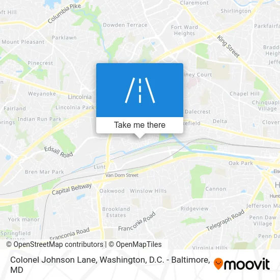 Colonel Johnson Lane map