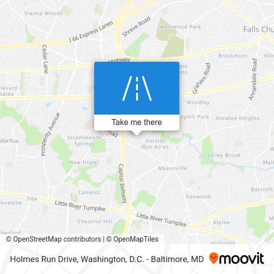 Holmes Run Drive map