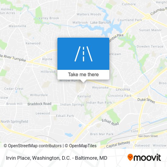 Irvin Place map